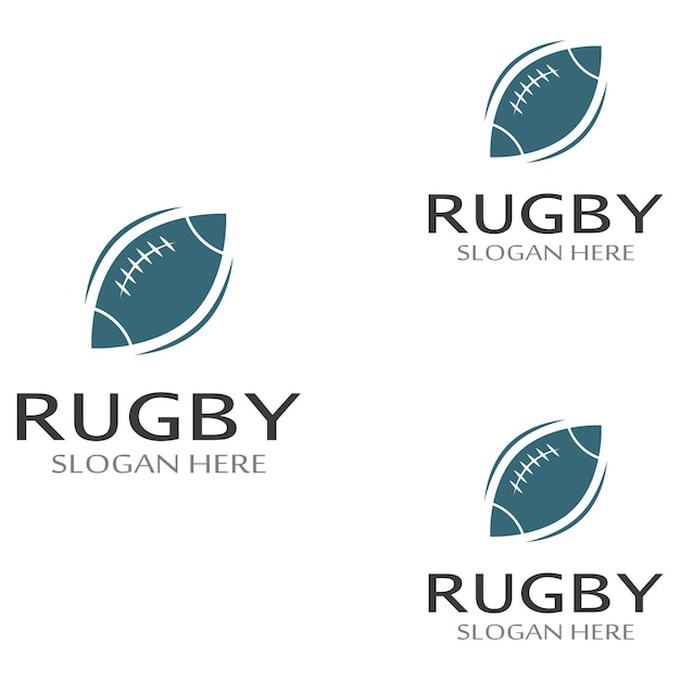 Rugbybal-logo een vectorillustratie-sjabloonontwerp gebruiken kan worden gebruikt voor sportlogo's en een teamlogo