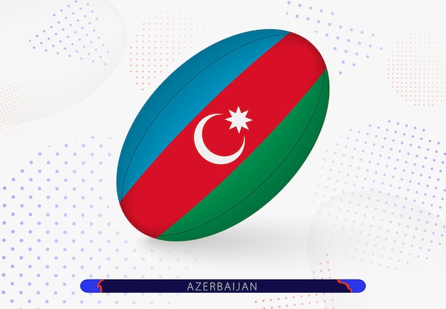 Rugbybal met de vlag van Azerbeidzjan erop Uitrusting voor rugbyteam van Azerbeidzjan