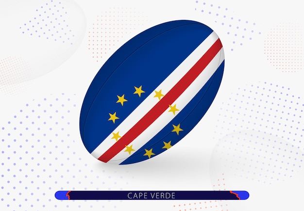 Rugbybal met de vlag van Kaapverdië erop Apparatuur voor rugbyteam van Kaapverdië