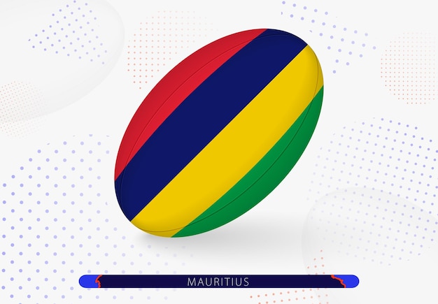 Rugbybal met de vlag van Mauritius erop Uitrusting voor rugbyteam van Mauritius