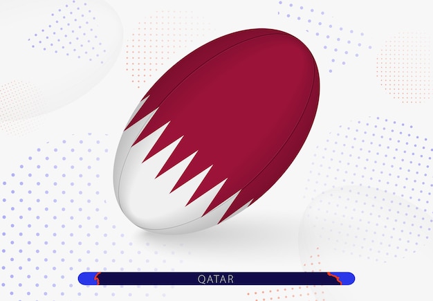 Rugbybal met de vlag van Qatar erop Uitrusting voor rugbyteam van Qatar