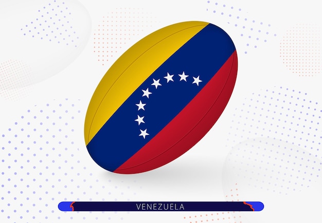 Rugbybal met de vlag van Venezuela erop Uitrusting voor rugbyteam van Venezuela