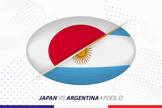 Rugbywedstrijd tussen Japan en Argentinië concept voor rugbytoernooi