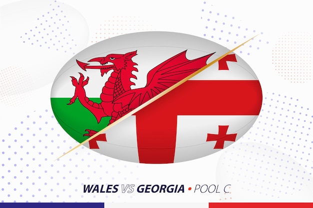 Rugbywedstrijd tussen Wales en Georgia concept voor rugbytoernooi