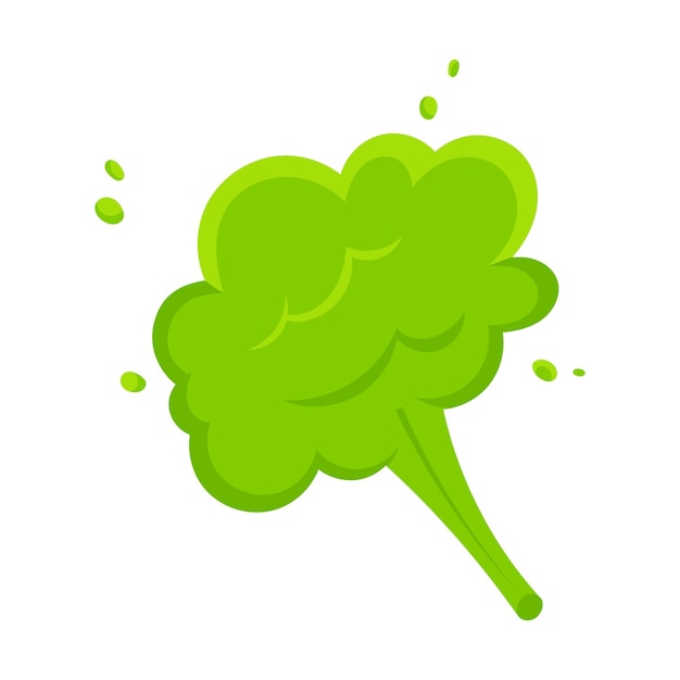 Ruikende groene cartoon rook of scheet wolken platte stijl ontwerp vector illustratie Slechte stank