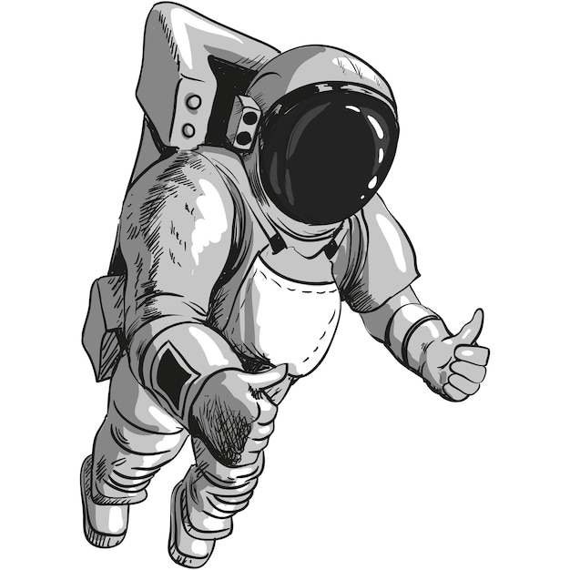 Ruimte astronaut vector kosmonaut geïsoleerd pictogram op wit