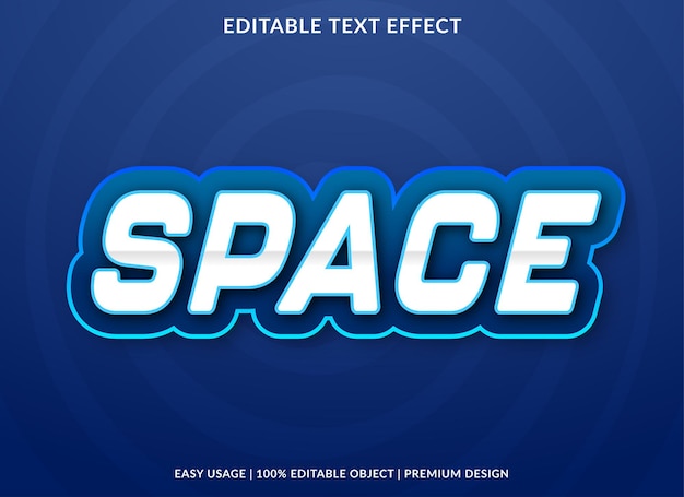 Ruimte bewerkbare teksteffectsjabloon met abstract achtergrondstijlgebruik voor zakelijk merk en logo