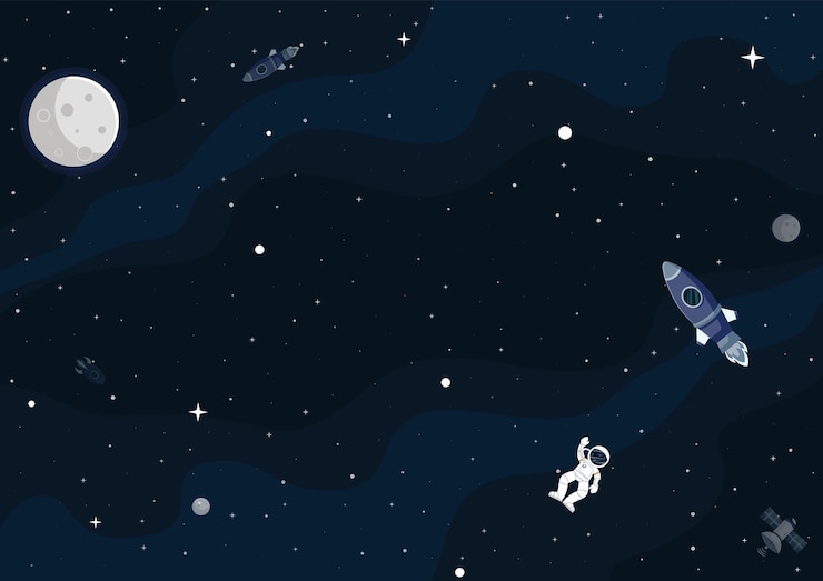 Vector ruimte cartoon achtergrond leuk ontwerp voor de landing