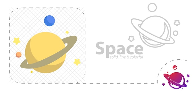 Ruimte geïsoleerde vlakke afbeelding Ruimte lijn pictogram