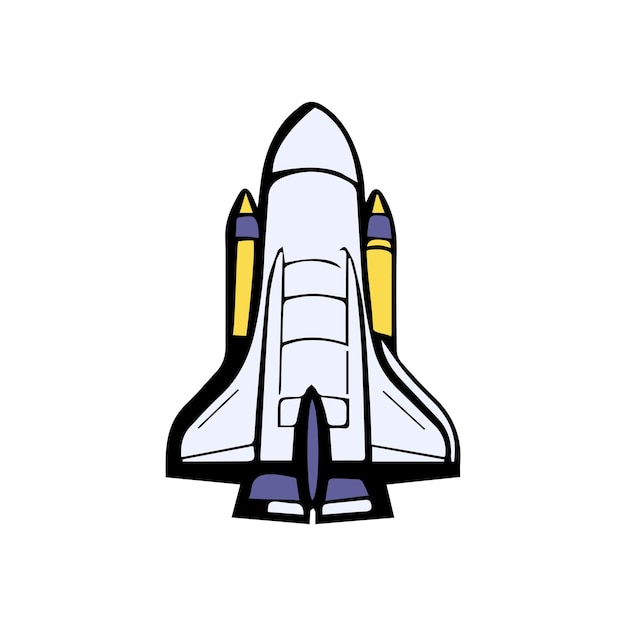 ruimte schip lijn kleur vector ontwerp icoon