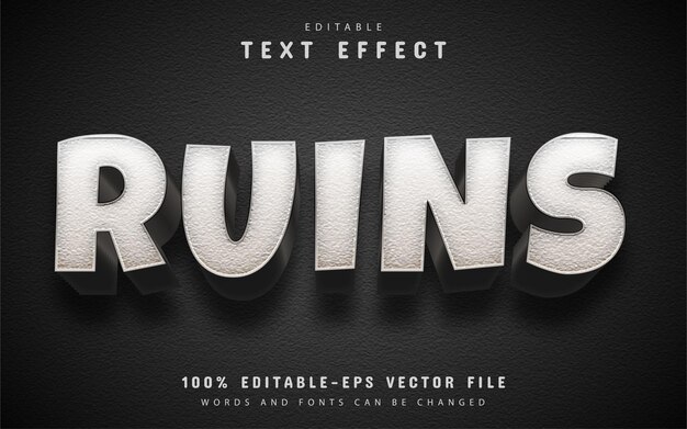 Ruins text effect editable