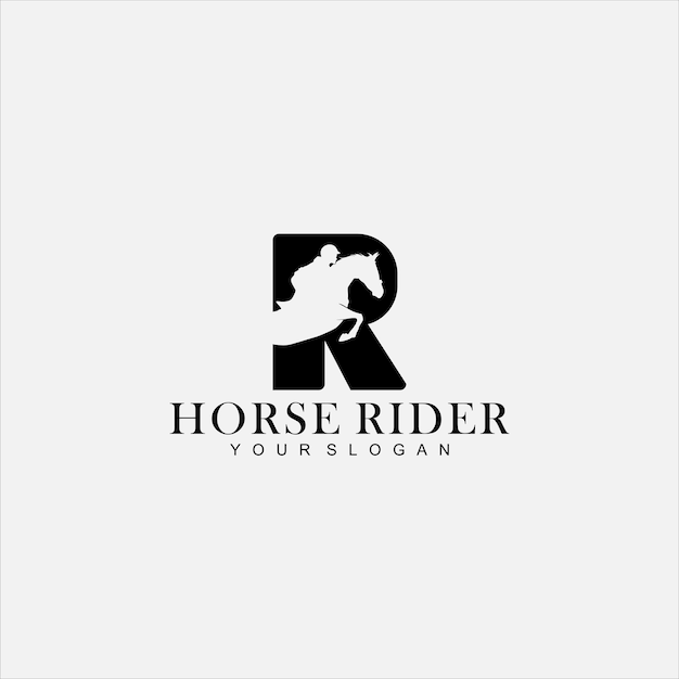 Ruiter paard logo ontwerp vector