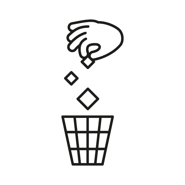 Rule take out rubbish in basket prohibition warning sign do not throw garbage in toilet can throw rubbish into trash can problem of planet pollution clean vector