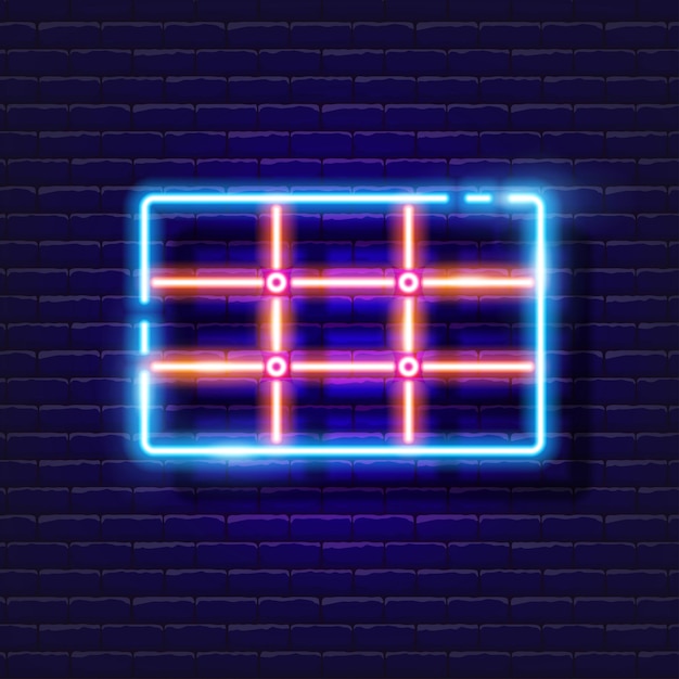 Vector rule of thirds proportion neon icon photo and video concept vector illustration for design website decoration online store