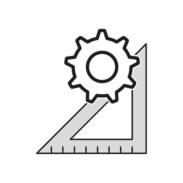 Ruler angle and gear icon engineering icon vector illustration eps 10 stock image