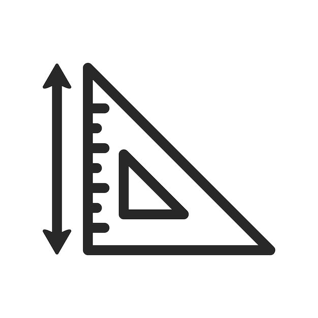 Ruler Icon Line Vector Design Template