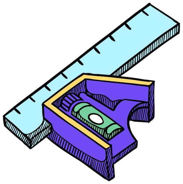 Illustrazione vettoriale a colori in stile icona del righello