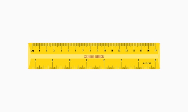 Вектор Значок линейки деревянная измерительная линейка школьная линейка метрическая шкала мера дюймов измерения сантиметр