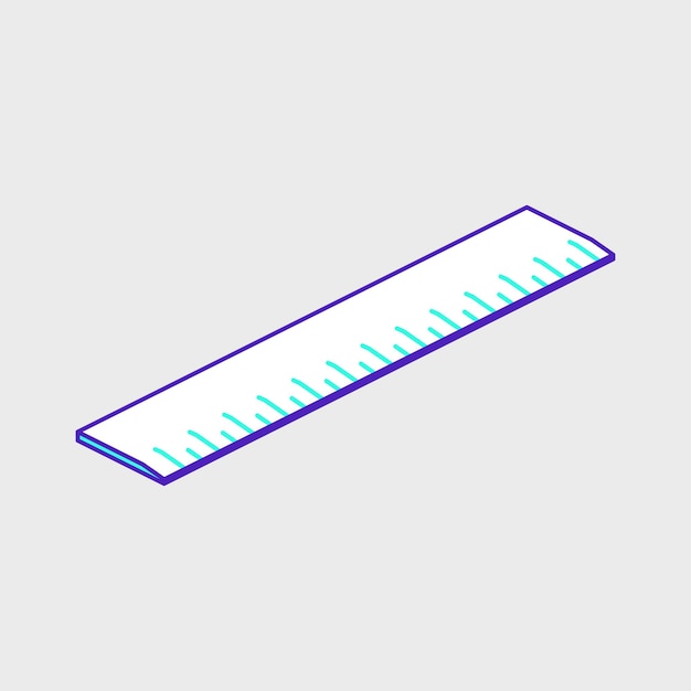Vector ruler isometric vector illustration