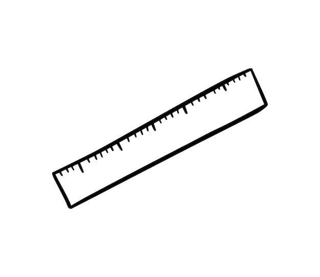 Vector ruler for measuring length in centimeters and millimeters school office supplies doodle linear