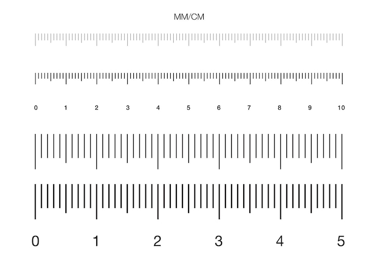 Vector ruler measuring scale markup for rulers vector illustration centimeters scale millimeters scale