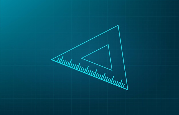 Vector ruler square symbol vector illustration on blue background eps 10