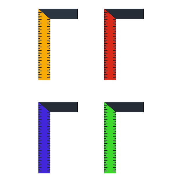 定規ツールのカラフルなベクトル図