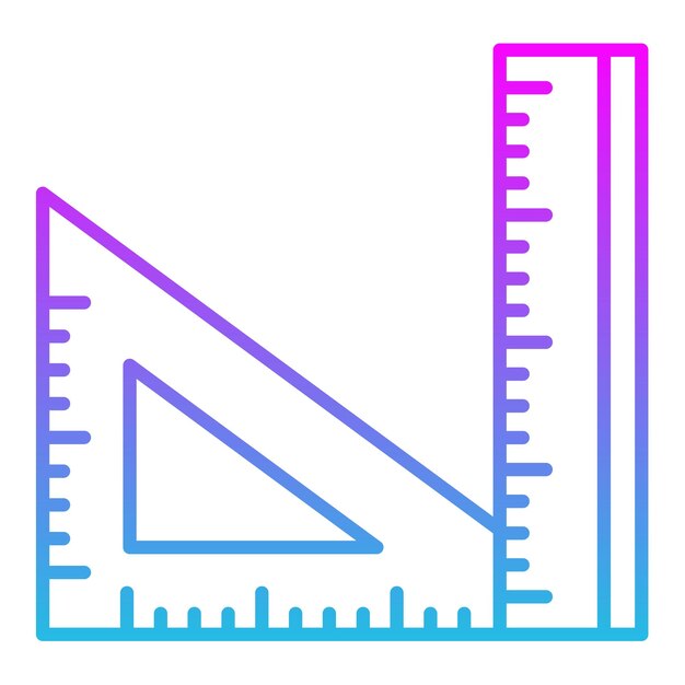 Vector a ruler with a blue and pink border and a purple strip of tape