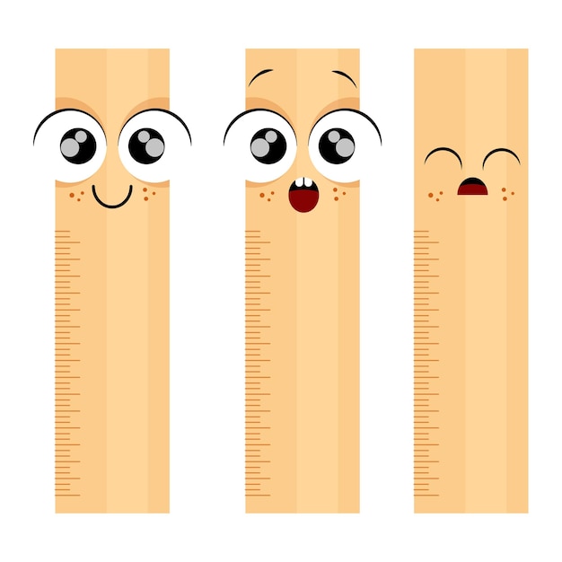 Ruler with eyes cartoon character