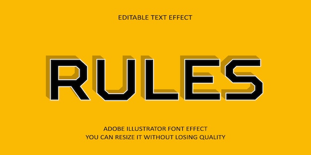 Rules Editable text Effect