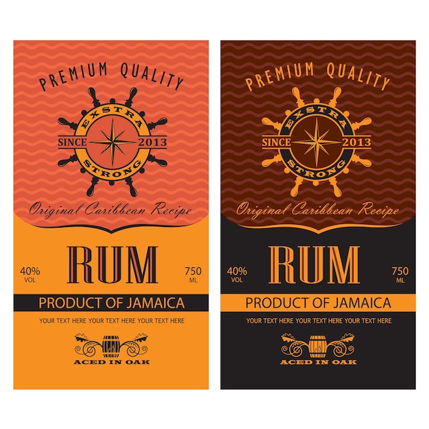 Vector rum etiketten set