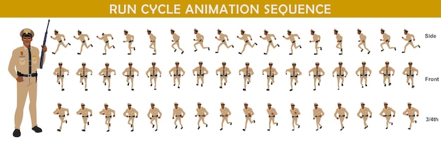 Run Cycle Animation Sequence (Run cyclus animatie sequentie)