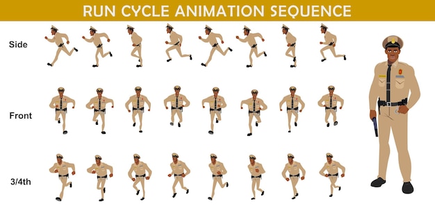 Run Cycle Animation Sequence (Run cyclus animatie sequentie)