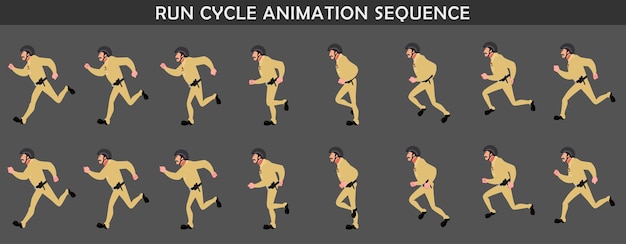 Run Cycle Animation Sequence (Run cyclus animatie sequentie)