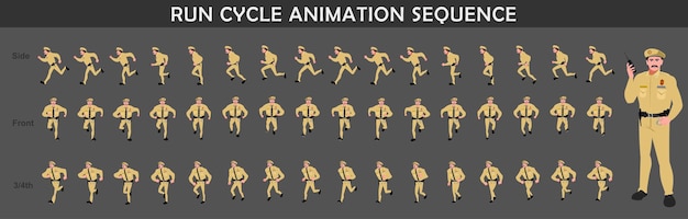 Run Cycle Animation Sequence (Run cyclus animatie sequentie)