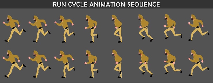 Vector run cycle animation sequence