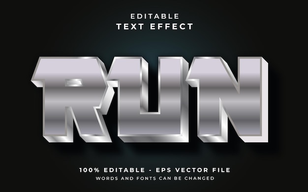 Vector run editable text effect