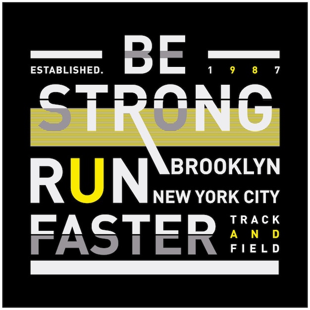 Беги быстрее, спортивная типография, дизайн футболки