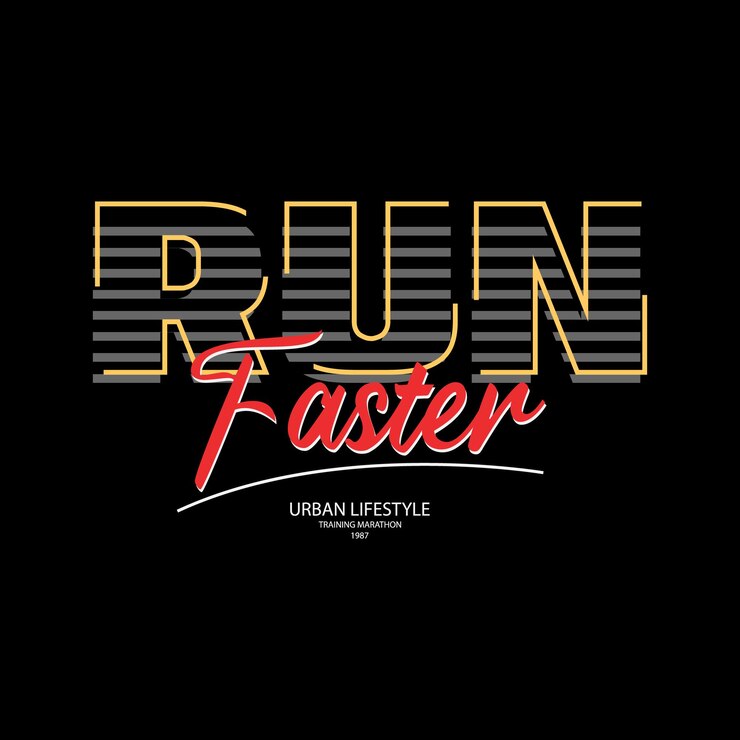 Vector run faster graphic tshirt and apparel design