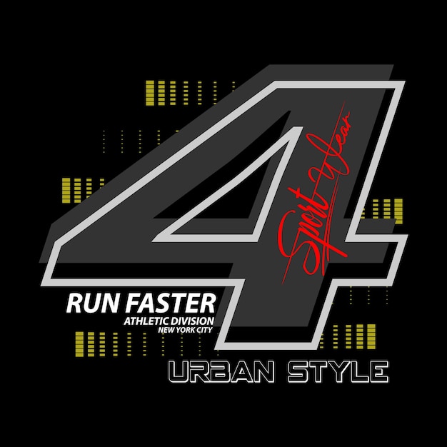 run faster slogan text vector design