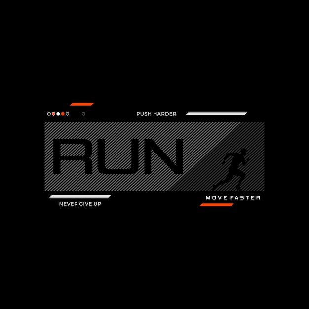 Vector run faster typography graphic for print t shirt vector illustration