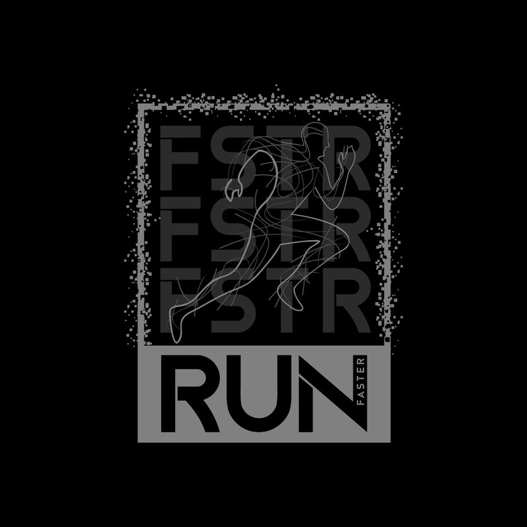 Vector run faster typography t shirt active