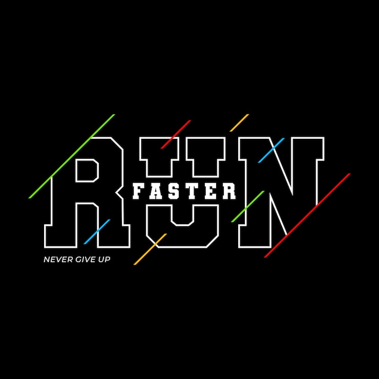 Vector run faster typography t shirt quote design illustration premium vector