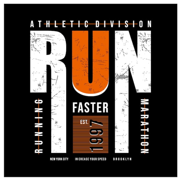 Run faster vector art for t shirt design