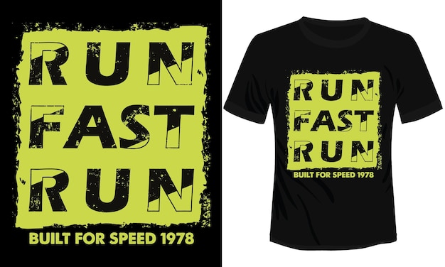 Run Fater Run Bult Speed Motiverende Tshirt Design Vector Illustratie