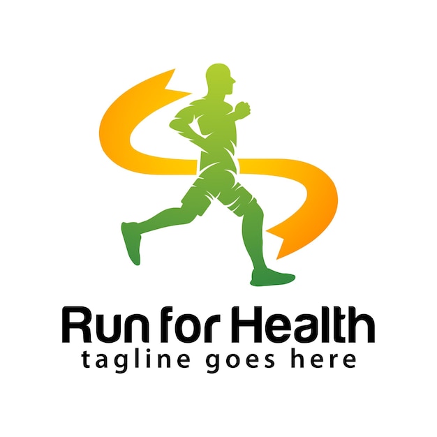 Run for health logo design template