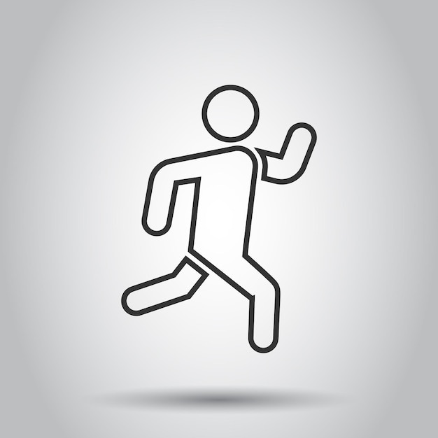 Vector run people icon in flat style jump vector illustration on white isolated background fitness business concept