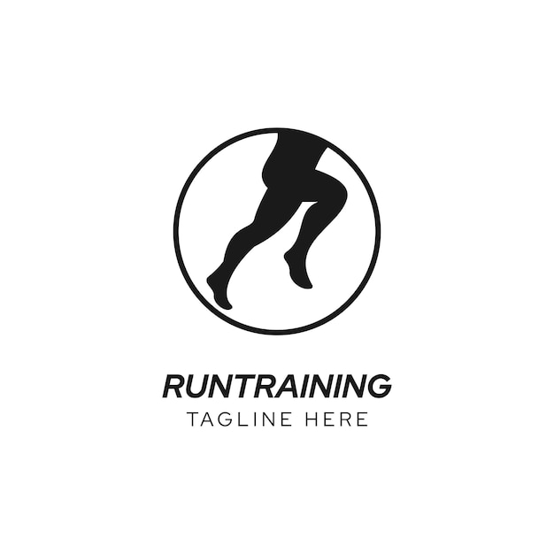 Vettore corsa in esecuzione marathon club training sport logo design ispirazione vettoriale