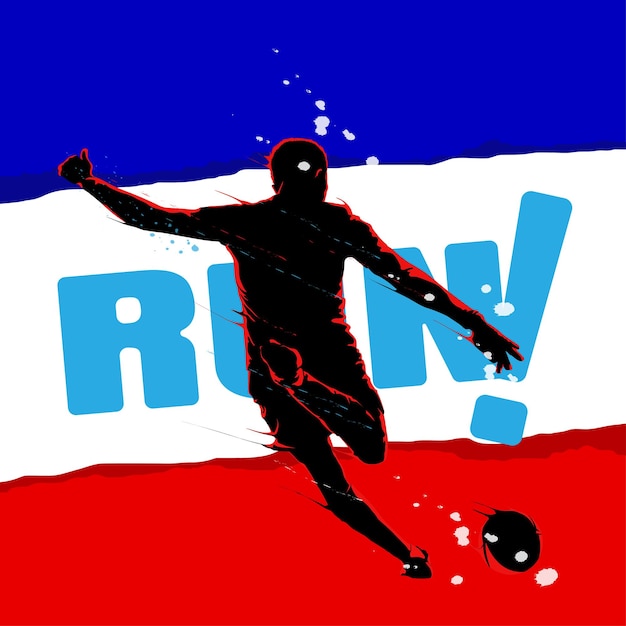 run silhouette football soccer player