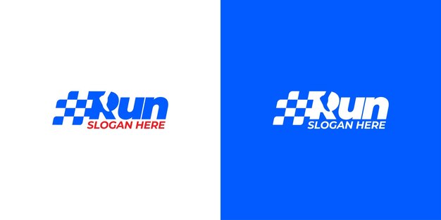 run sport logo ontwerpconcept